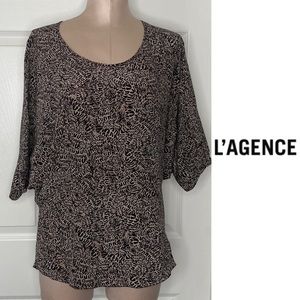 L’Agence 100% Silk Printed Blouse Sz 4
